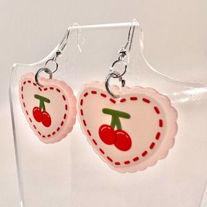Heart Earrings - Barbie Earrings - Valentines Earrings - Fruit Earrings - Summer